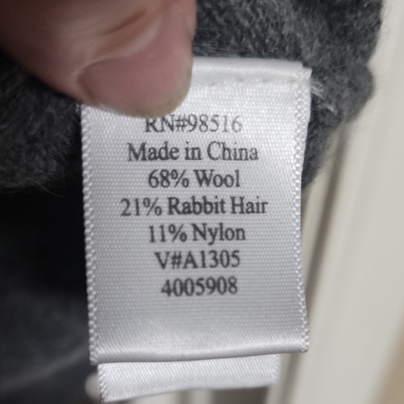 Coldwater Creek Wool Charcoal Cardigan with Leaf Design 16W (1x) - Picture 3 of 8